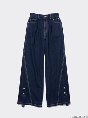 GU ROKH Wide Leg Dark Blue Women’s Jeans Size S